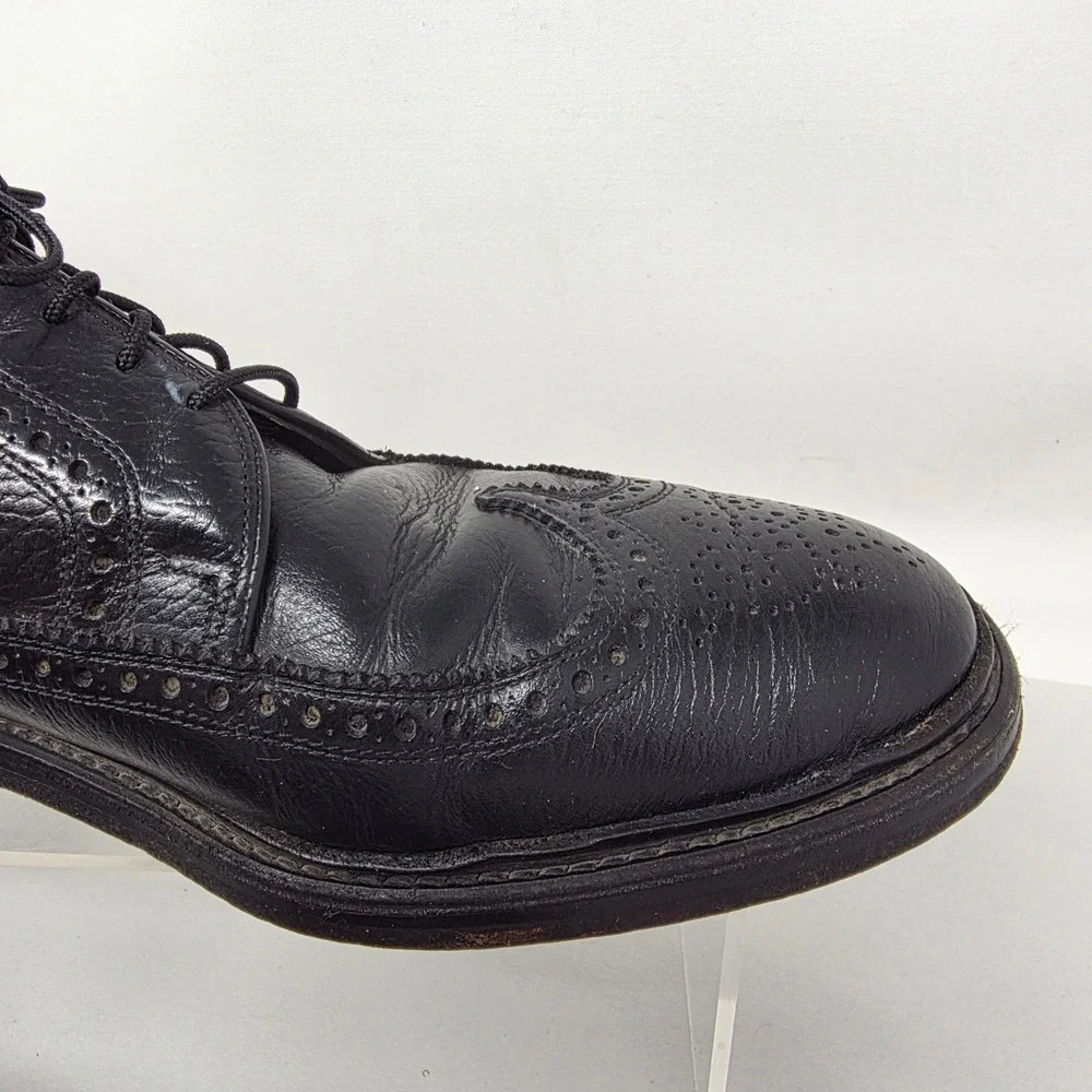 Hanover Wingtip Brogue Oxfords Mens 9 D 70128 Black Leather Dress Shoes USA Made